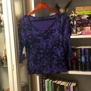 Silk blouse with sheer sleeves